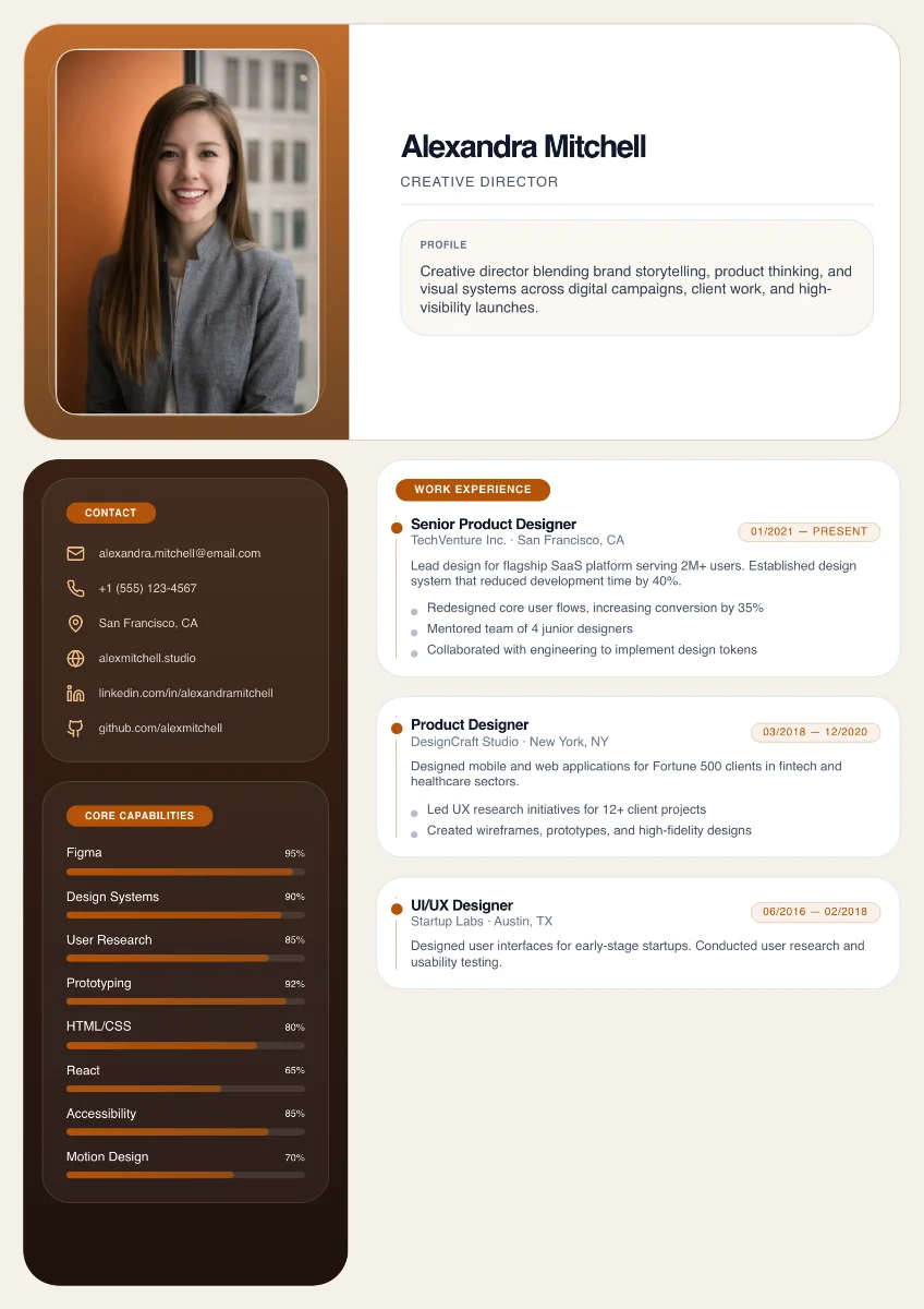 Harbor resume template preview